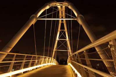 View of suspension bridge at night