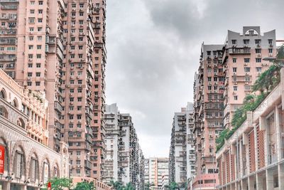 Low angle view of buildings in city