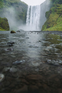 Scenic view of waterfall