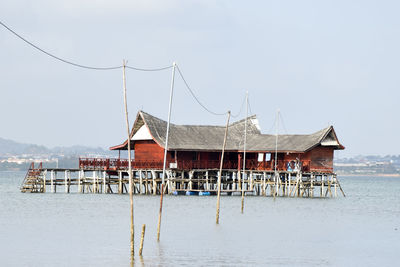 House by sea against sky