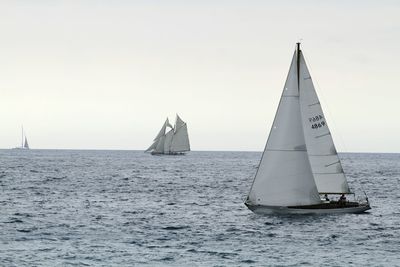 Boat sailing in sea