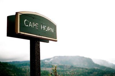 Information sign on landscape