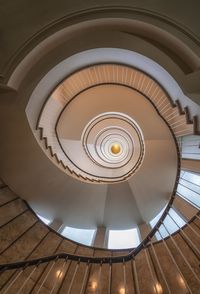 Low angle view of spiral staircase