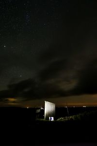 Scenic view of illuminated star field against sky at night