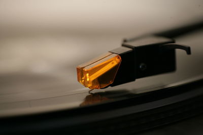 Close-up of usb stick on car