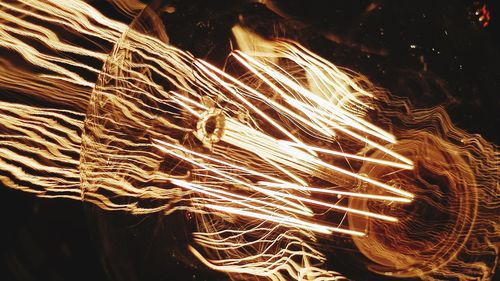 Close-up of illuminated light at night