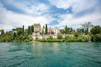 Villa borghese at isola del garda water castle at lake garda italy