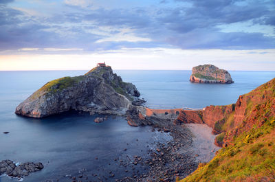 Scenic view of san juan de gaztelugatxe