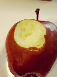 Close-up of apple against white background