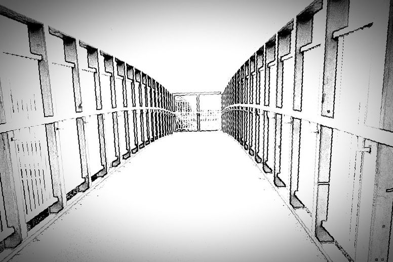 PANORAMIC VIEW OF BUILDING AGAINST CLEAR SKY SEEN THROUGH CURTAIN