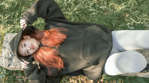 lying down