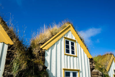 Low angle view of house against sky