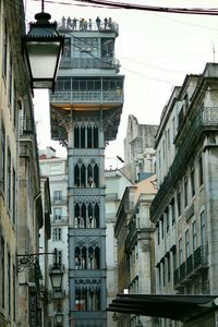 Low angle view of buildings in town