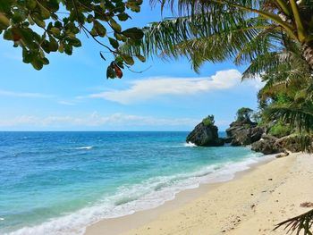 Scenic view of beach against sky