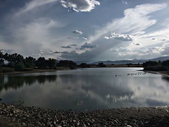 Scenic view of calm lake