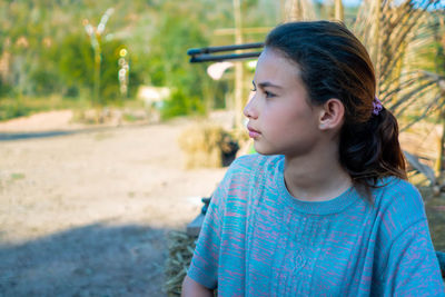 Young woman looking away