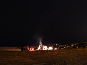 Illuminated lights at night