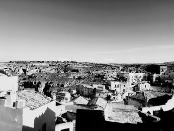 High angle view of townscape against sky