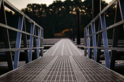 Close-up of footbridge on the water