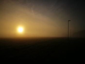 Silhouette landscape at sunset