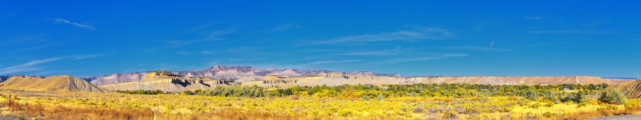 Looking towards moab panorama views of desert mountain canyonlands arches national park  utah usa