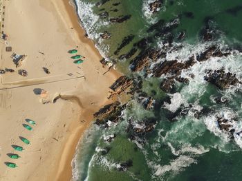 High angle view of beach