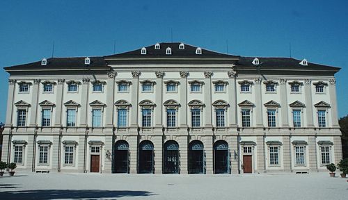 Exterior of building against clear blue sky