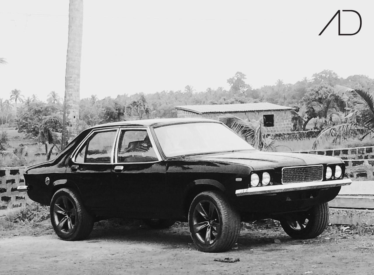 car, land vehicle, transportation, old-fashioned, stationary, day, outdoors, no people, tree