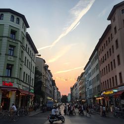 People walking on city street