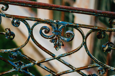 Vintage wrought iron pattern. ancient architecture. blurred background. close up