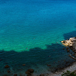 High angle view of sea shore