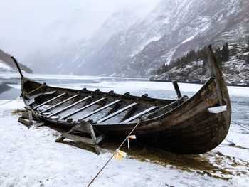 Scenic view of frozen lake during winter