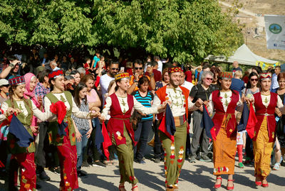 People on street in city