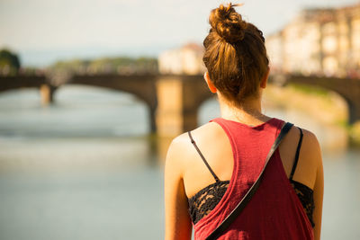 Rear view of a woman
