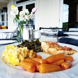 Close-up of food on table