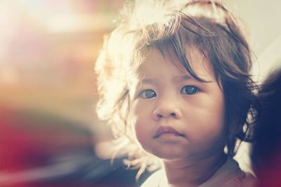 Close-up portrait of cute baby girl