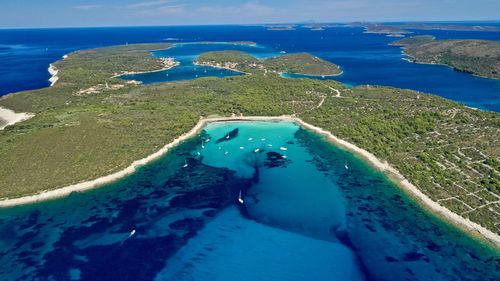 High angle view of island in sea