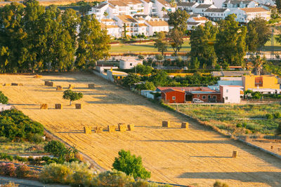 High angle view of townscape