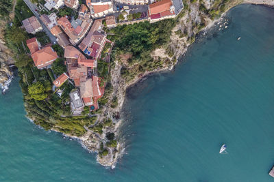 High angle view of sea