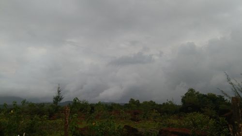 Storm clouds over landscape