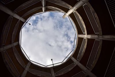 Low angle view of building against cloudy sky