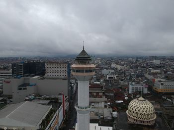 High angle view of buildings in city