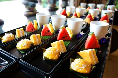 Close-up of food on table