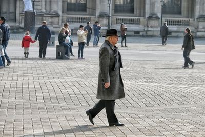 Woman standing in city