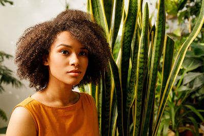 Close-up portrait of a young woman