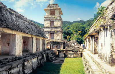 Old ruins of temple against sky