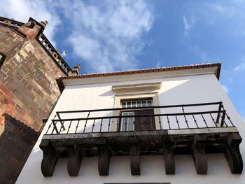 Low angle view of old building against sky