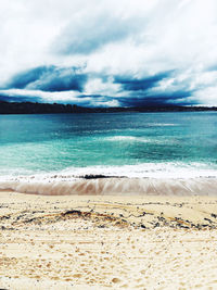 Scenic view of beach against sky