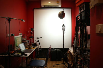 Interior of home studio fir live broadcast 