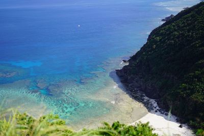 High angle view of beach